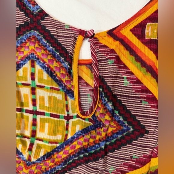 MINKPINK Dress Sleeveless Tassels Multicolor Yellow Red Moroccan Tile Size Small - Picture 7 of 12